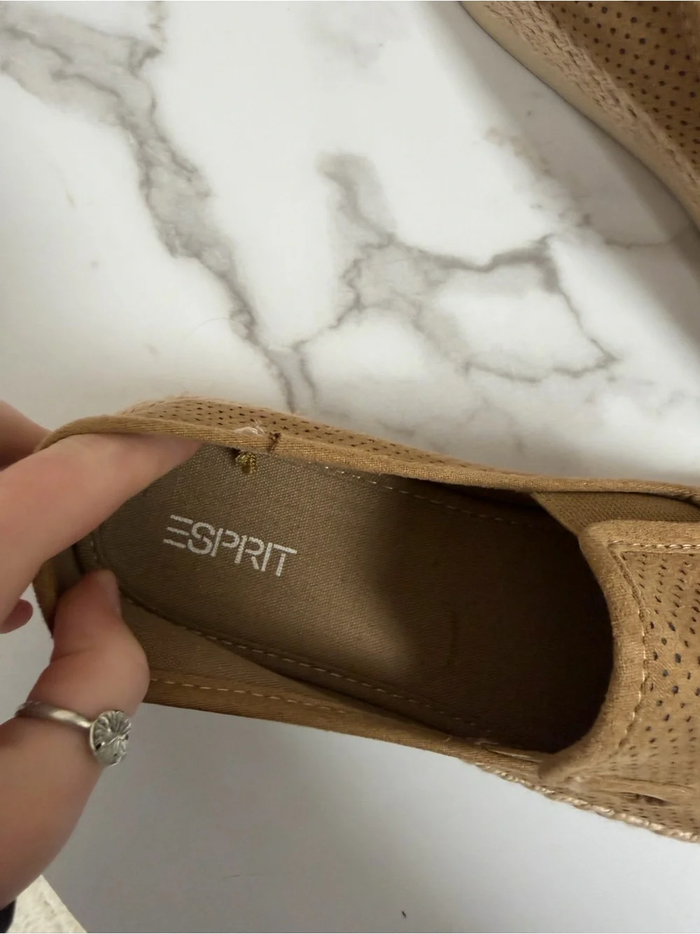 ESPRIT brown slip on espadrille Nadine 8.5